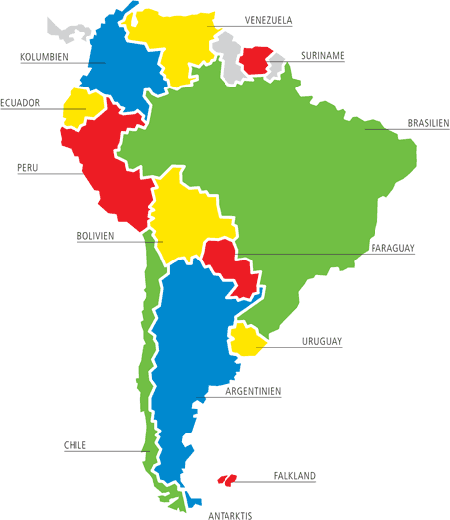 Suedamerika Karte